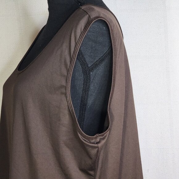 Jillian Nicole Woman Chocolate Brown Nylon Span Wide Strap Soft Tank Cami Sz 2X - Picture 10 of 16